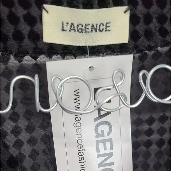 L'AGENCE Black Wrap Sheer Blouse Size Medium 3/4 Sleeve - Picture 4 of 6